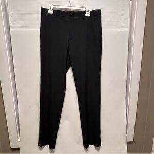 H&M Dress Slim Fit Pants Black Slacks Flat Front Business EUC Mens 32